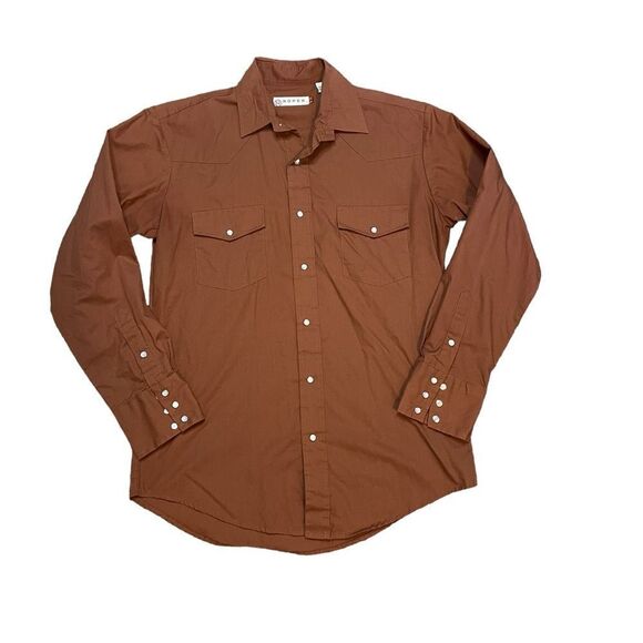 ROPER Pearl Snap Button Down Shirt Brown Size Medium - Picture 1 of 5